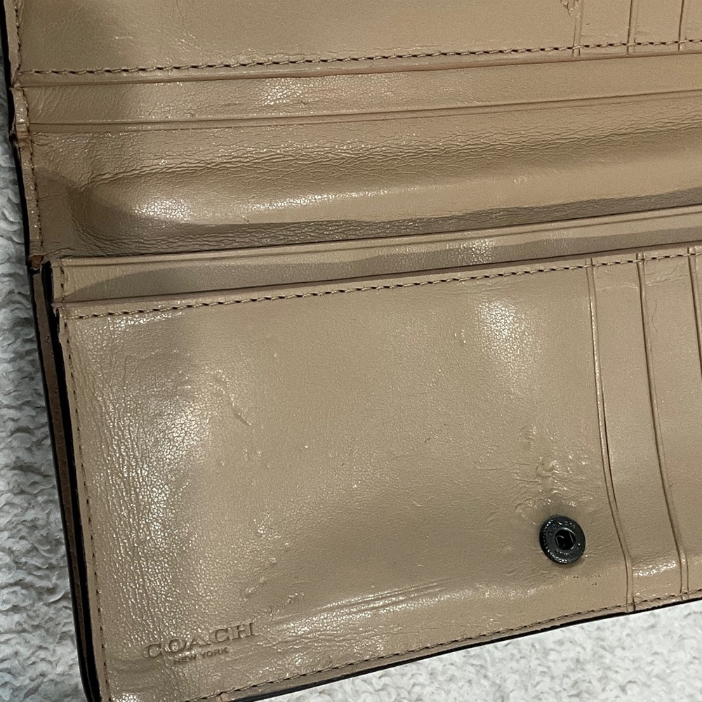 Coach Dark Brown Leather Clutch - Picture 4 of 6